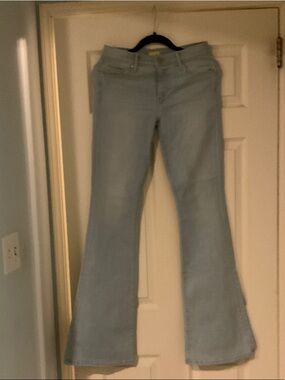 MOTHER Light Wash Blue Flare Jeans rise 9 waist 14 inseam 34-35